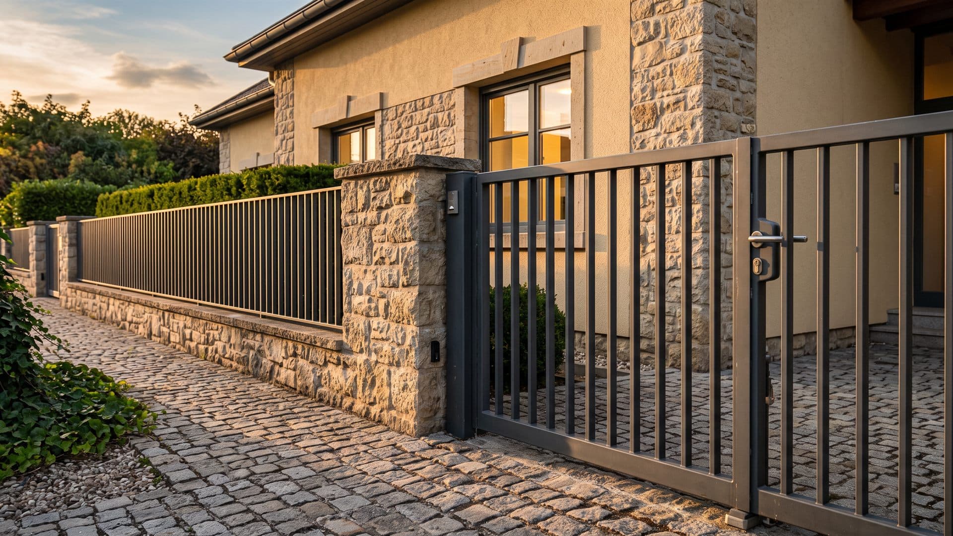Cerramiento y portal metálico que refuerzan la seguridad de una vivienda en Ourense