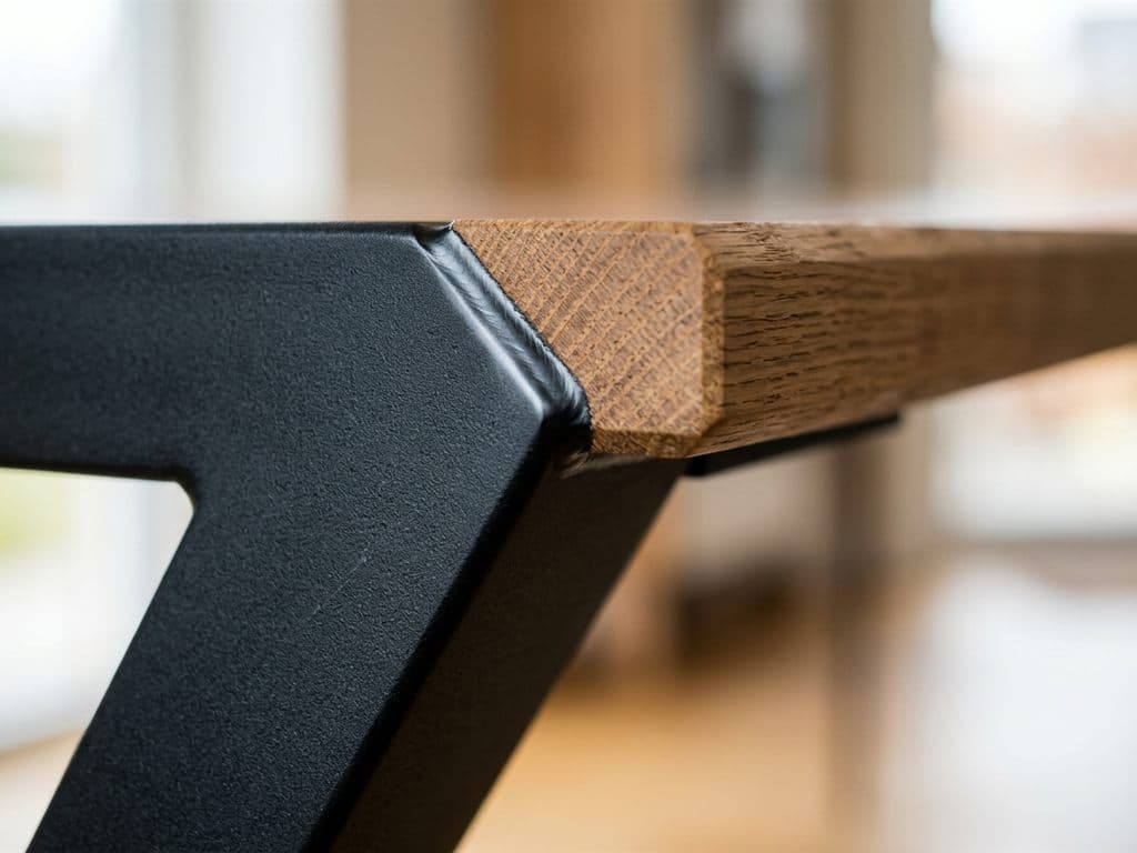 Detalle del acabado de un mueble metálico fabricado en Ourense